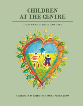 Cover of publication, there is a painted heart with children inside it.
